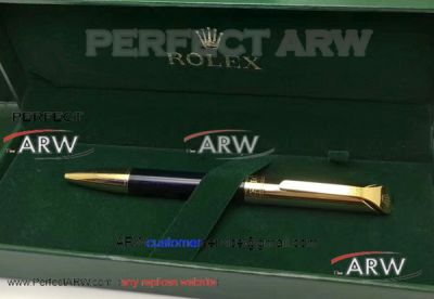 Perfect Replica Newest Rolex Ballpoint Pen - Black & Silver Barrel Rolex Pen for sale